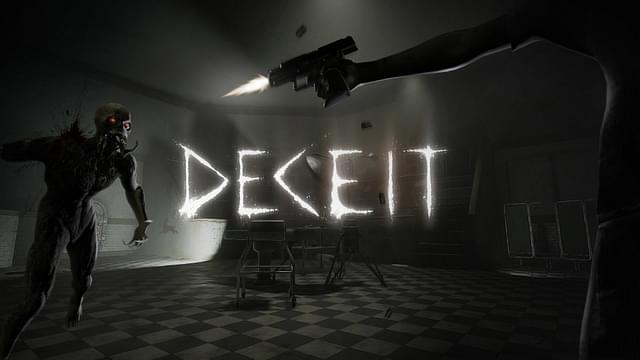 An image showing the main cover of Deceit with guy shooting a monster