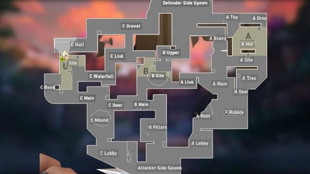 Valorant Lotus callouts in the map layout