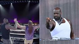 “Finally Met My Match”: Shaquille O’Neal ‘Furiously’ Shoulder Bumps 7ft WWE Star on Stage, Minutes After $1000 Offer to ‘Take Him Down’