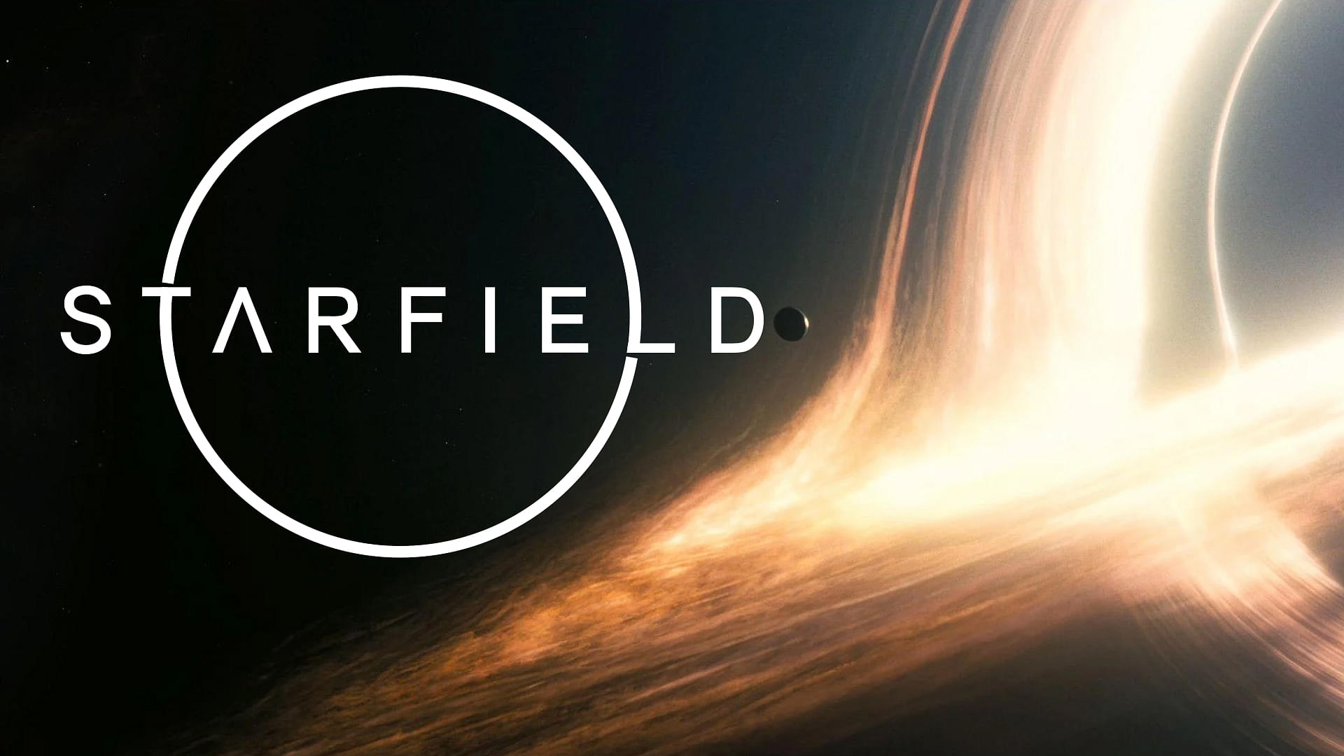 An image showing an image of a black hole with the logo of Starfield on left