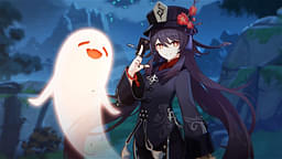 An image showing Hu Tao from Genshin Impact with her ghost