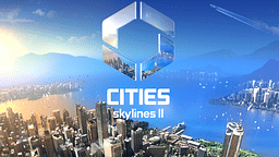 An image displaying the main cover of Cities: Skylines 2 with sea side metropolis