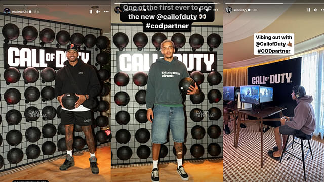 An image showing NBA players at Call of Duty 2023 showcase