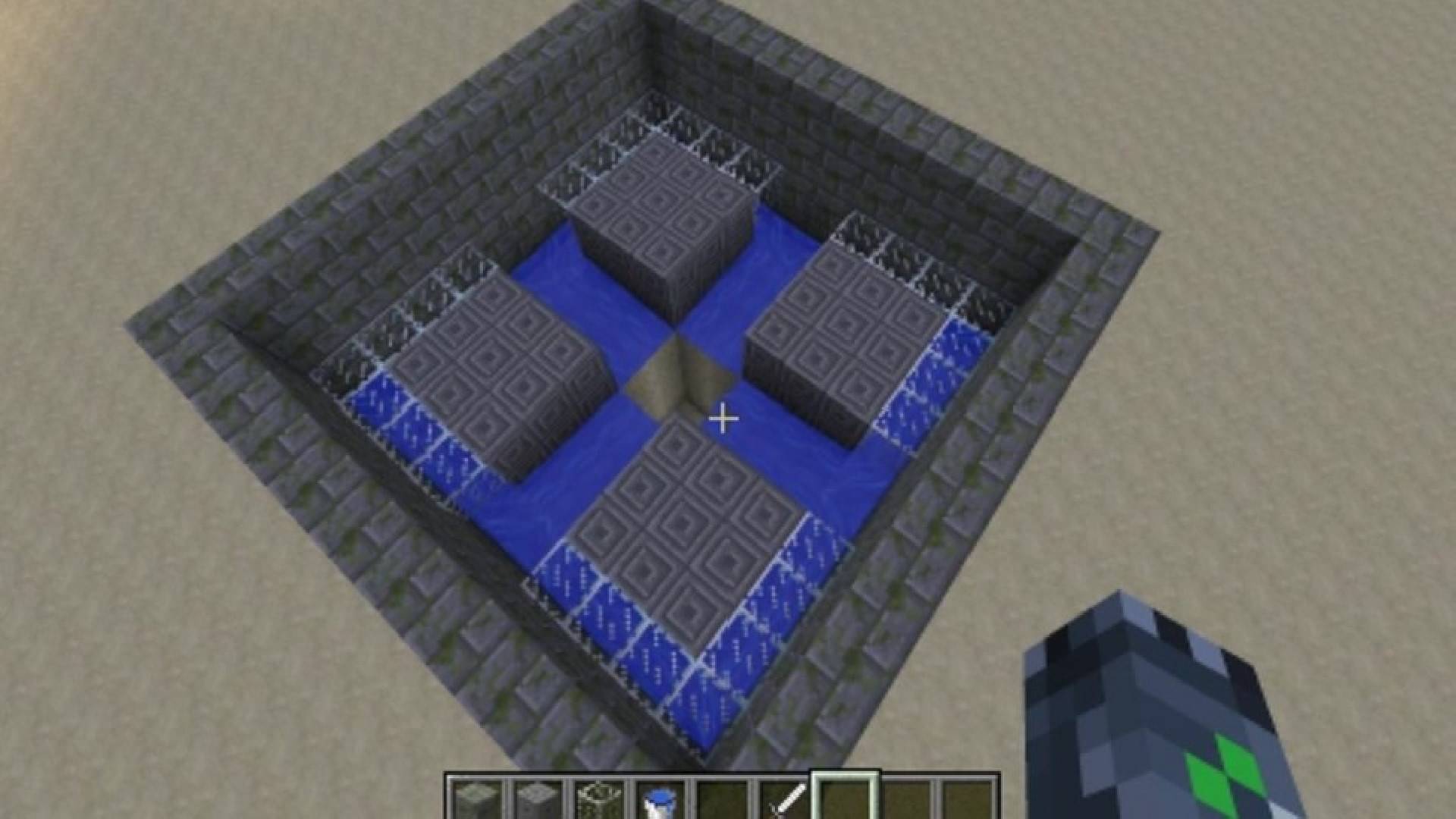An Image of a Basic Minecraft Mob Farming Funnel