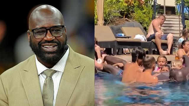 324Lb Shaquille O'Neal Hilariously Gets Pushed Underwater By Multiple Children On Vacation: “I'm Drowning”
