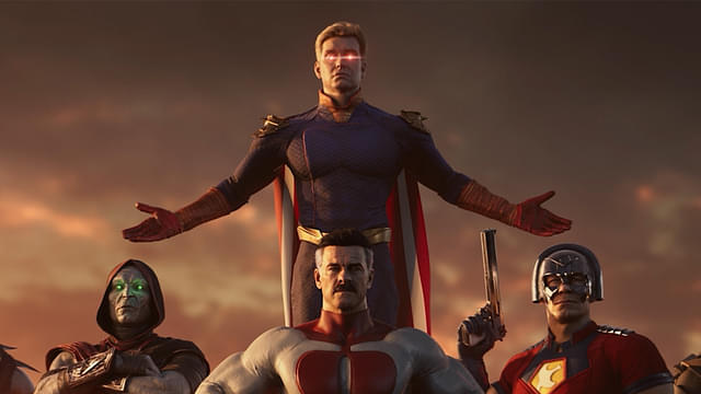 An image showing Homelander, Omni-Man and Peacemaker in Mortal Kombat 1