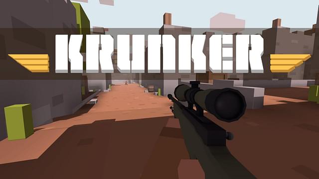 An image showing the gameplay of Krunker with a Sniper rifle