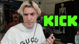 An image showing the face of xQc with Kick logo