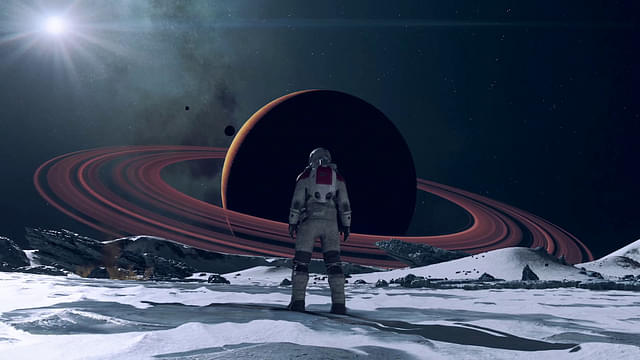 The player character standing on a planet in Starfield