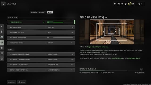 An Image of the View Screen in Warzone 2