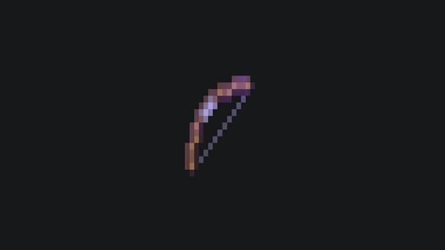 An image of an enchanted bow in Minecraft