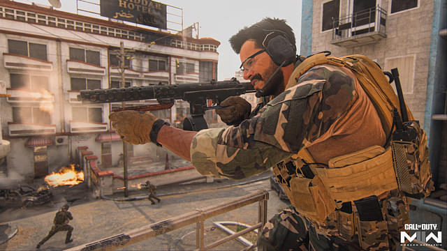 An image of a soldier pointing his gun in warzone 2