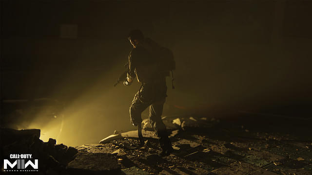 An Image of a solider in a dark backdrop 