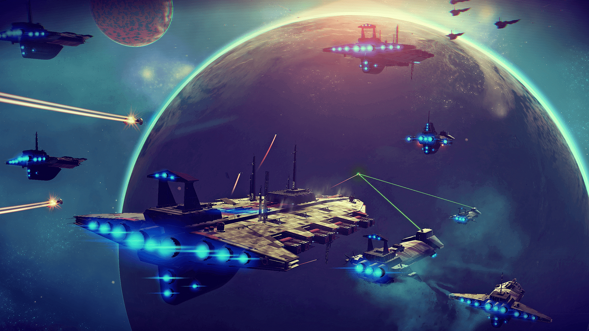 An image showing spaceships from No Man's Sky Echoes update
