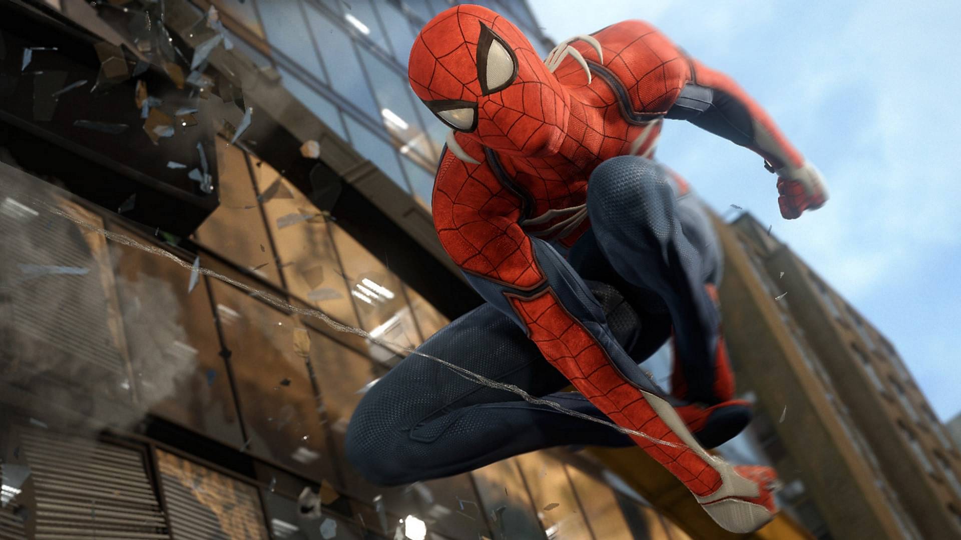 An image of Spider-Man swinging