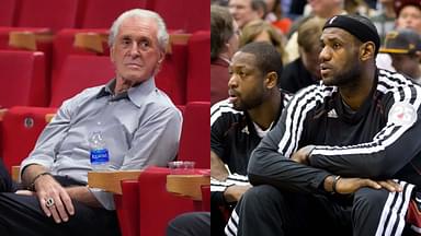 Pat Riley (Left), Dwyane Wade and LeBron James (Right)