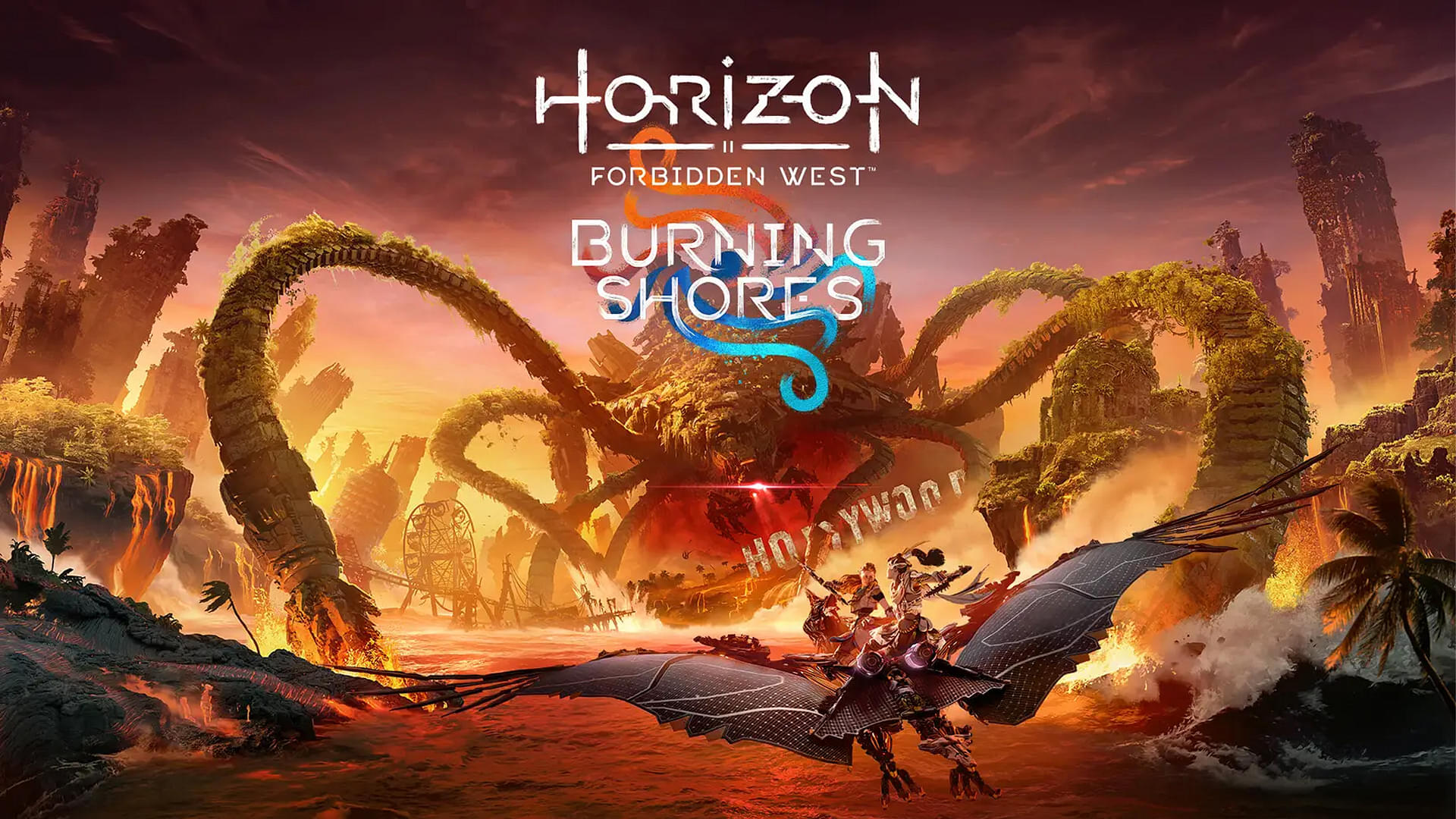 An image showing the main cover for Horizon Forbidden West Burning Shores