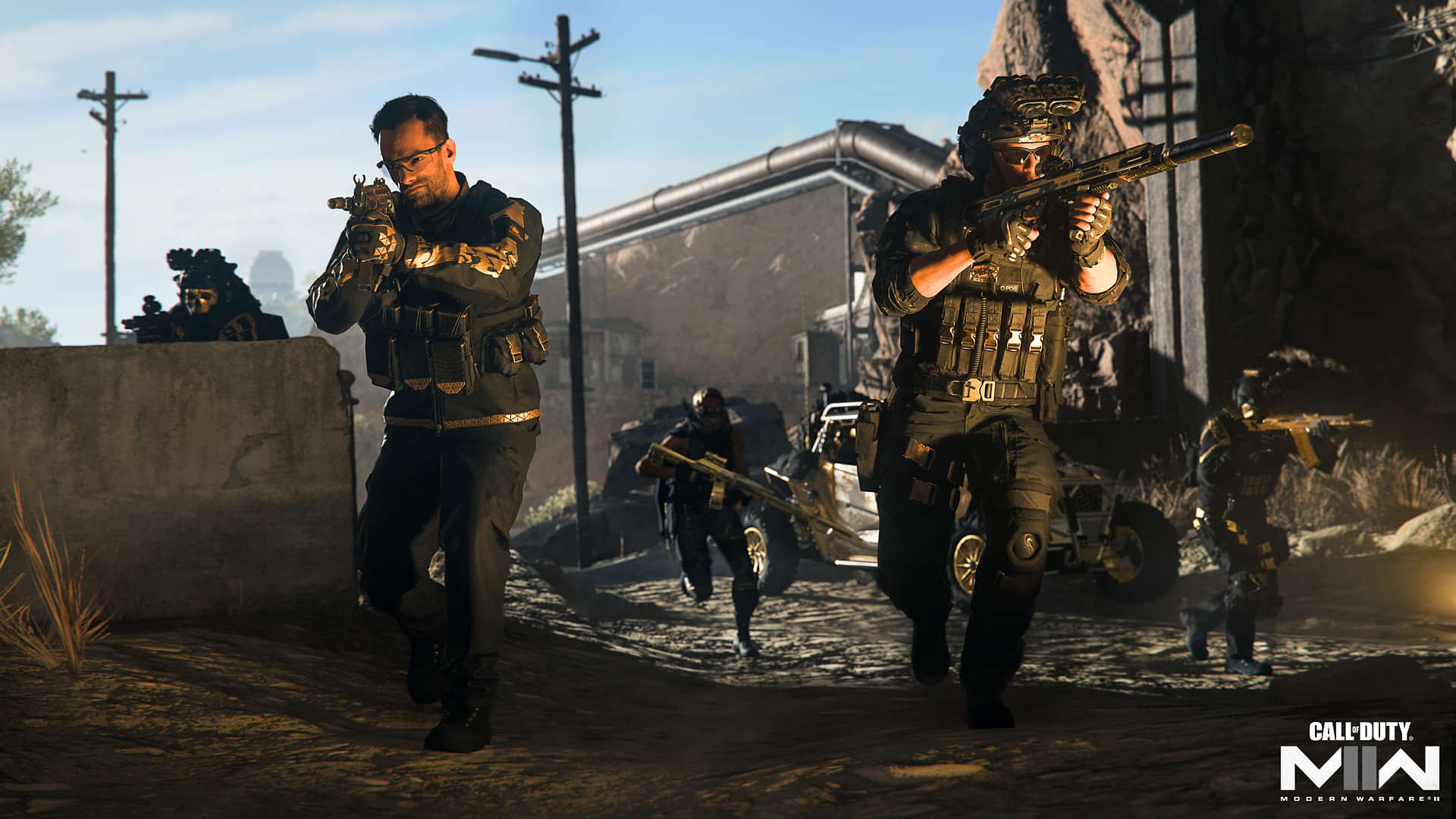 An image of multiple soldiers in Action in Warzone 2