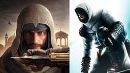 An image showing combined collage of Assassin's Creed 1 and Mirage main covers