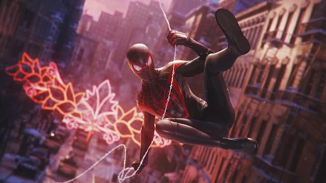 An image of Spider-Man swinging