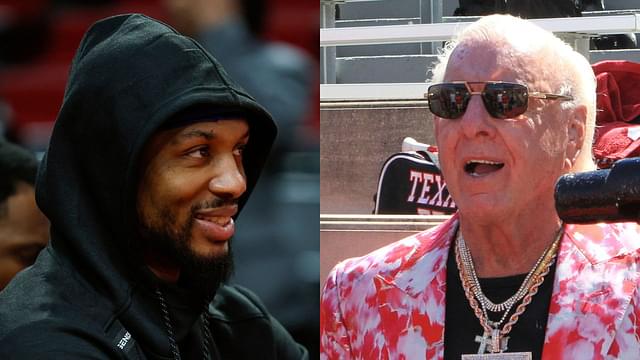 "Please Don't Beat Up The Cavaliers": Damian Lillard Gets 'Humble' Request From Legend Ric Flair Following Giannis Antetokounmpo Team Up