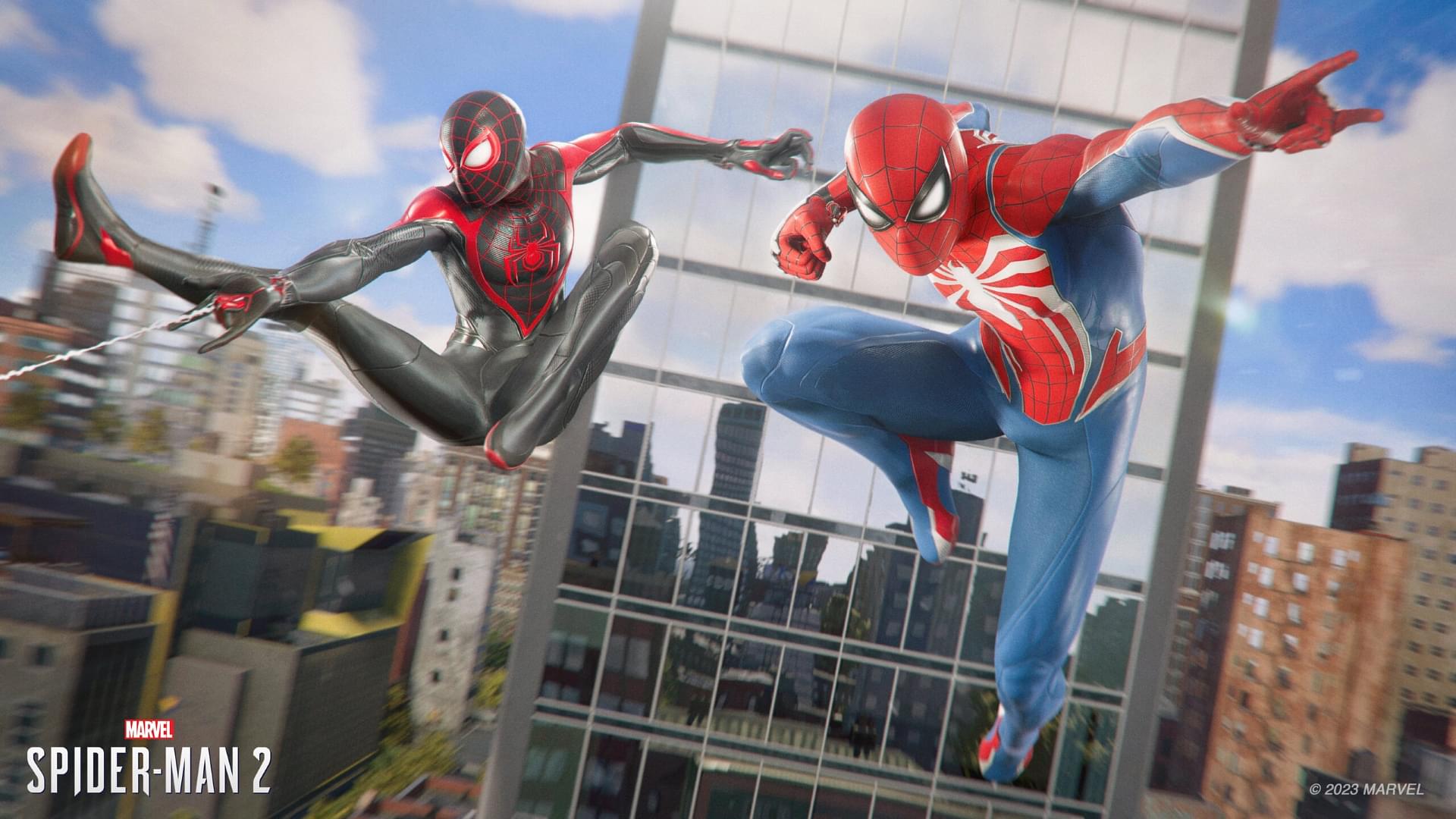 An image of both Spider-Mans in one frame