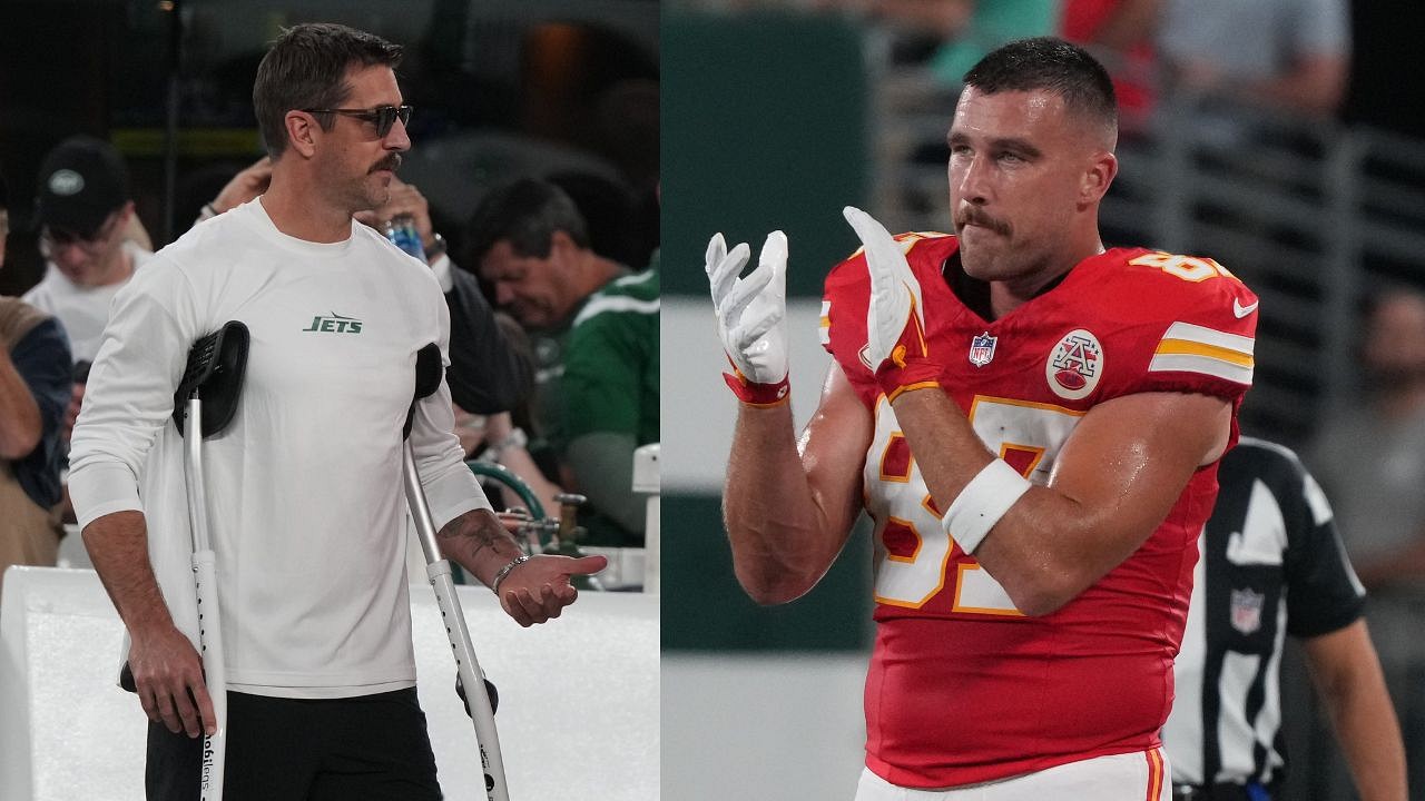 NY Jets QB Aaron Rodgers Takes Shot at 'Mr. Pfizer' Chiefs TE