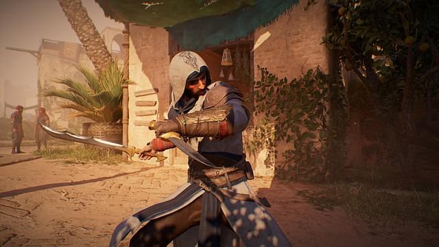 An image showing Basim with a sword and dagger in Assassin's Creed Mirage