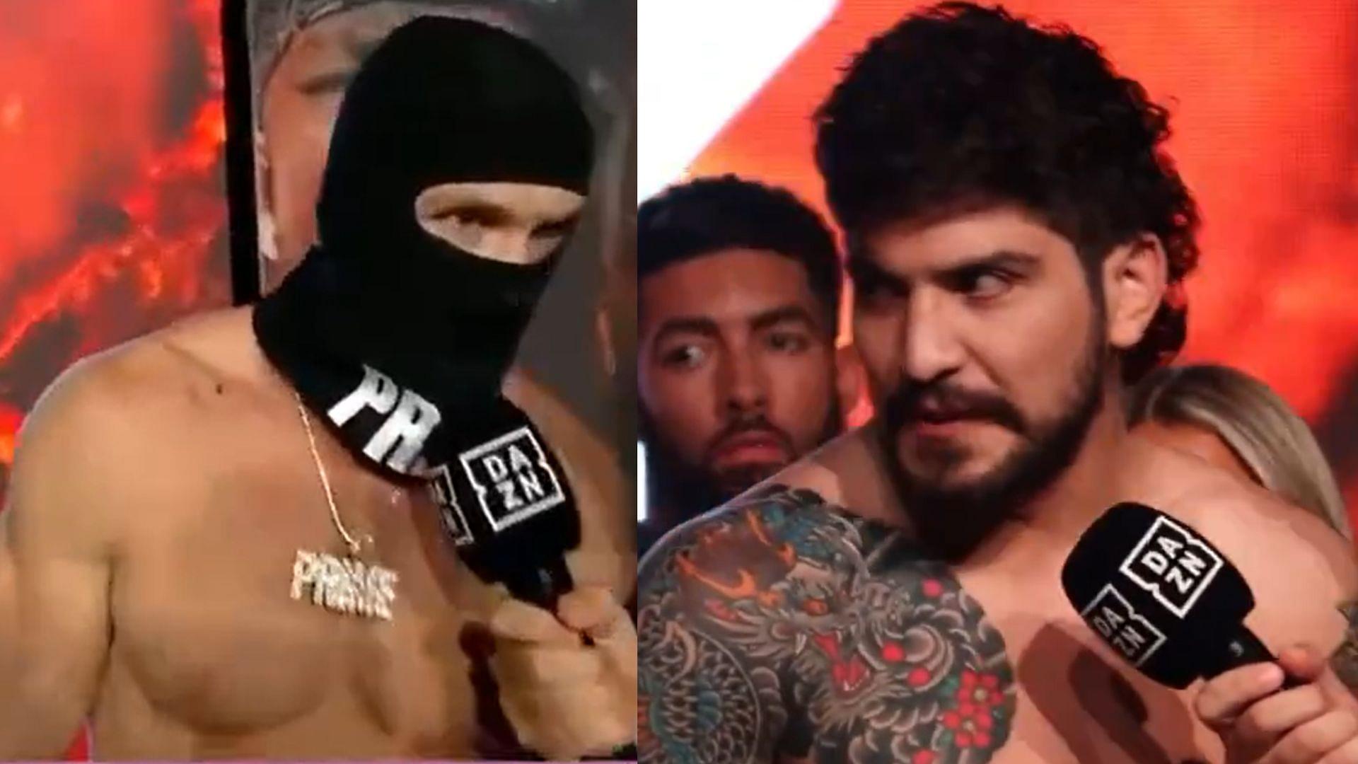 Logan Paul and Dillon Danis trash talk about each other while Logan brought Gordon Ryan to protect him