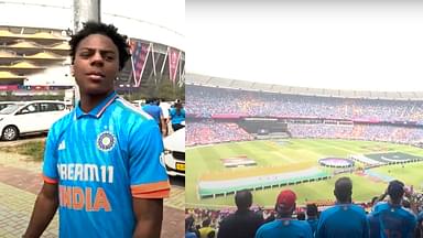 IShowSpeed attends the India and Pakistan match