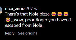 Fans react to the 'Nole' after Roger Federer posts menu