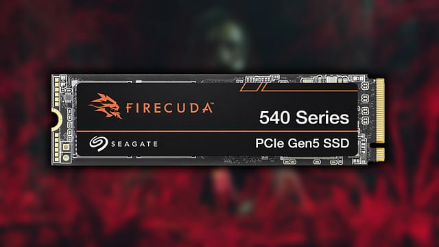 An image showing Firecuda SSD 540 with Alan Wake 2 blur background