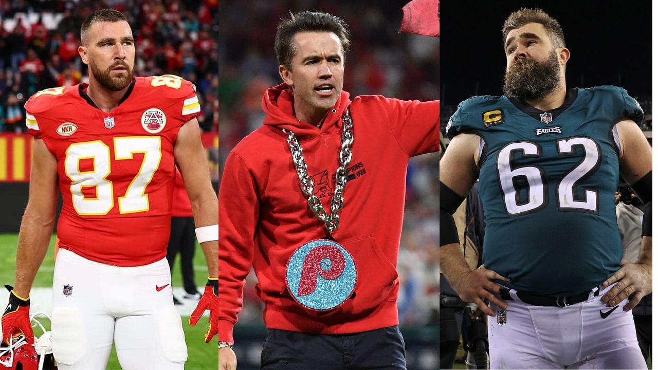 Rob McElhenney Tells Jason & Travis Kelce How Kylie Kelce’s Special Jacket Caused a Bidding War Between Him & Wife Kaitlin Olson