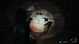 An image showing a gameplay screenshot from Alan Wake 2