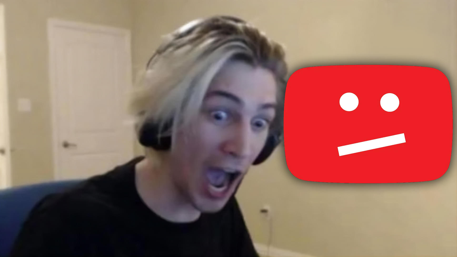 An image showing xQc who has been taken down on YouTube due to legal issues