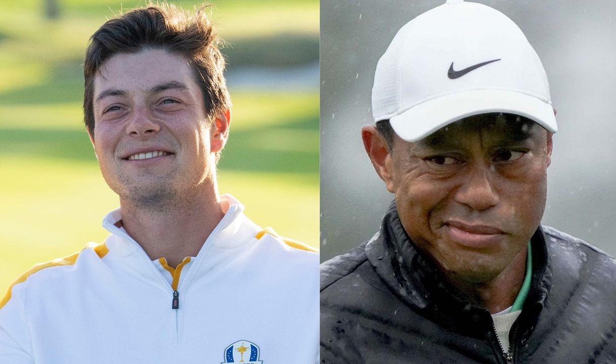 Viktor Hivland and Tiger Woods