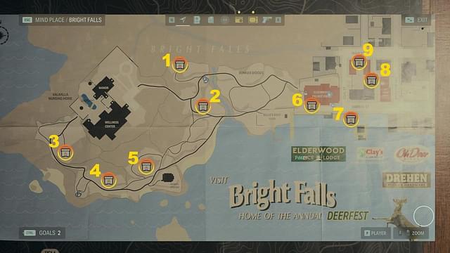 An image showing Bright Falls map in Alan Wake 2