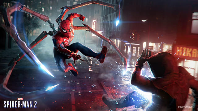 An image showing Spider-Man 2 which is nominated the Game of the Year at The Game Awards 2023