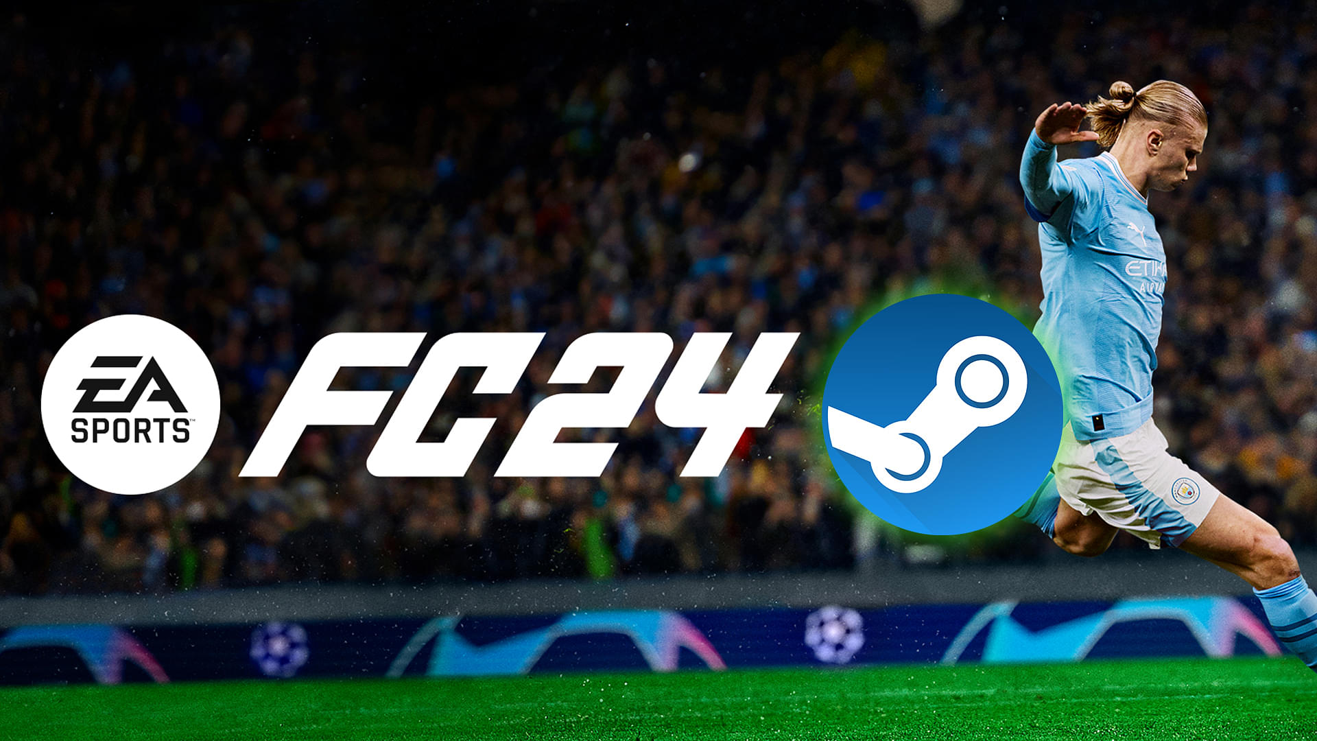 An image showing EA Sports FC 24 cover with Steam logo which is having Autumn Sale in 2023