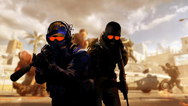 An image showing Counter-Strike 2 characters with gameplay background