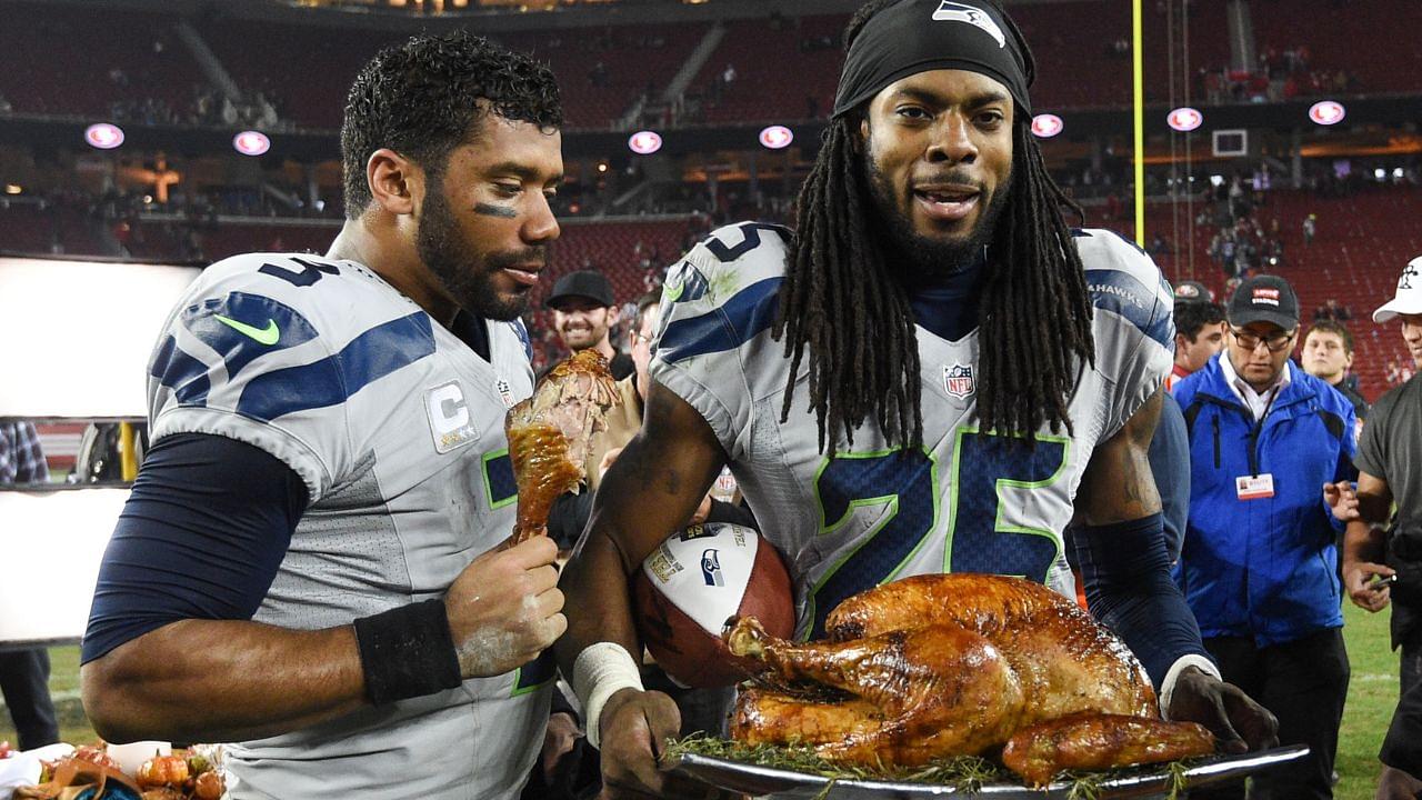 Fans Catch Seattle Seahawks Cropping Off Russell Wilson From Their Thanksgiving Post Featuring Richard Sherman