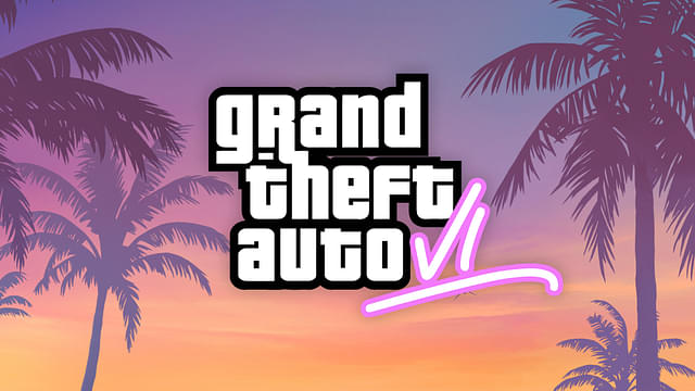 An image showing GTA 6 concept logo with revealed theme background from Rockstar Games, which had some recent leaks