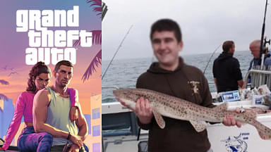 An image showing blurred face of Arion Kurtaj and GTA 6 cover