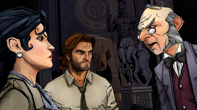 An image showing a screenshot from Wolf Among Us, a game available at a discount during Steam Winter Sale 2023