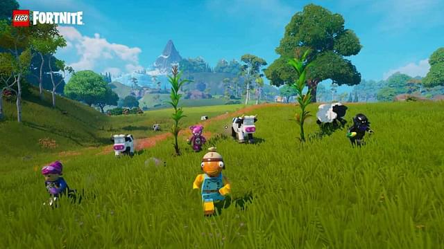 An image showing animals in Lego Fortnite