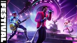 The offical announcement photo of The Weeknd in Fortnite Festival