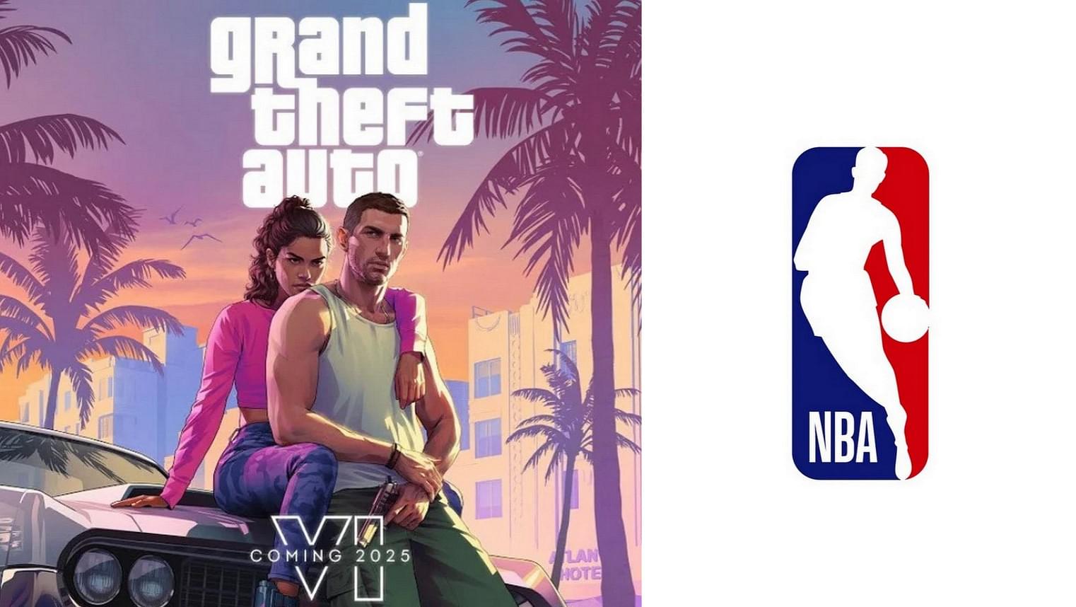 GTA 6 Player characters and the NBA Logo