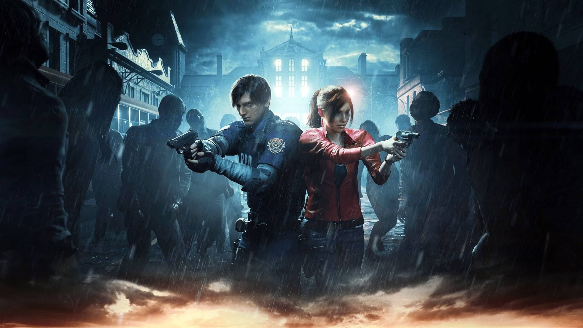 Leon Kennedy and Claire Redfield from the Resident Evil 2 Remake