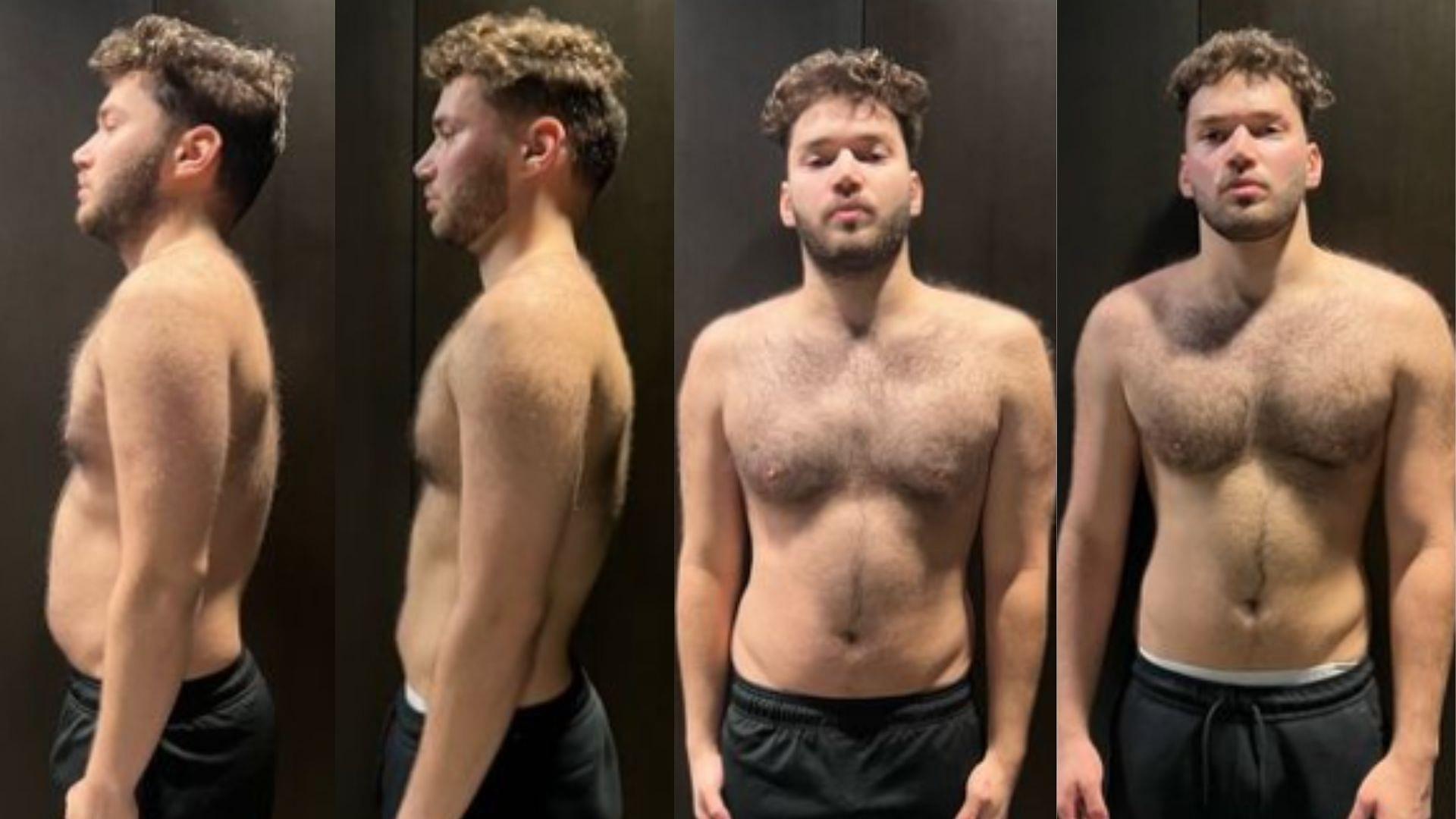Adin Ross shows off his body 1 month transformation