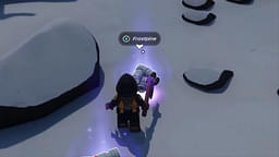 An image showing Frostpine in Lego Fortnite, which can be turned in logs